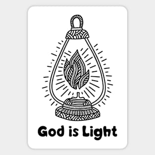 God is light. Doodle illustration. Magnet